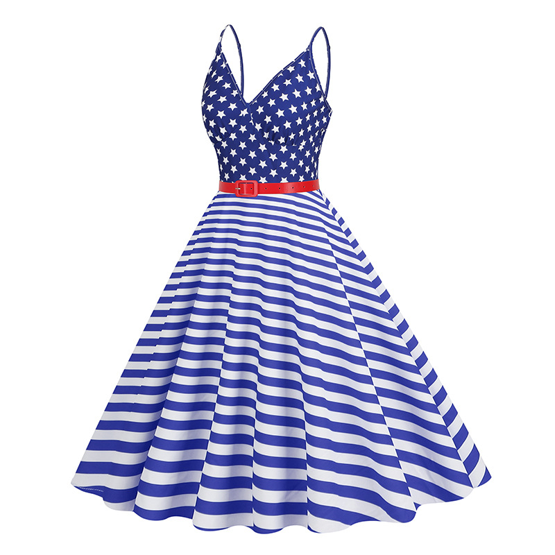 Womens Vintage Halter Neck Dresses 1950 Swing Tea Party Midi Cocktail Dress